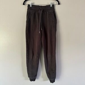 Lululemon Black High Rise Scuba‎ Jogger Sweatpants SZ 2